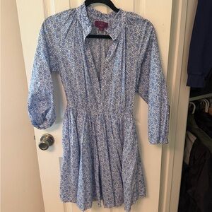 J.crew blue and white liberty dress